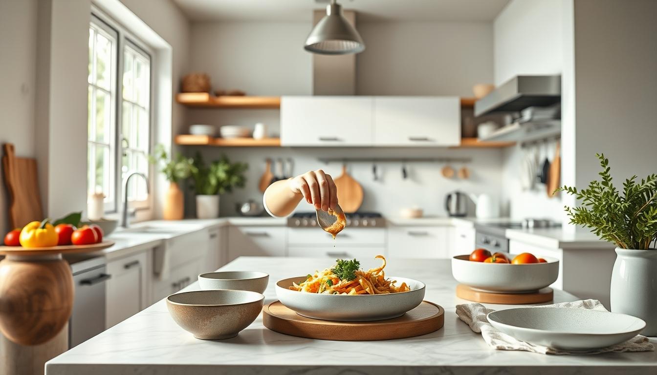 Seasonal meal prepared in a home kitchen